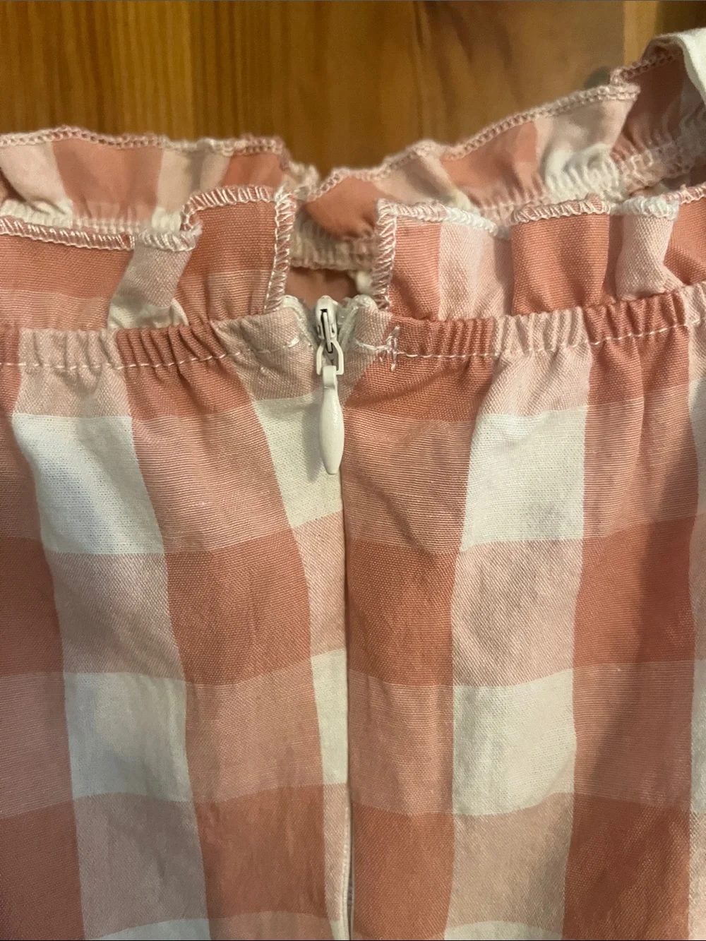 Pink Gingham Midi Dress with Tie Straps